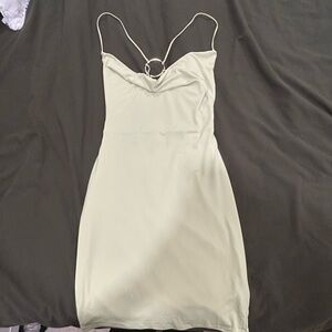Muted Green Open Back Mini Dress